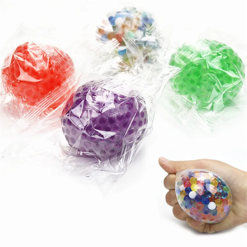 

Lovely Rainbow Colorful Grape Ball Anti stress Toy 6 cm Squishy Mesh Stress Relief Squeeze ADHD Toy Adults Kids Favor