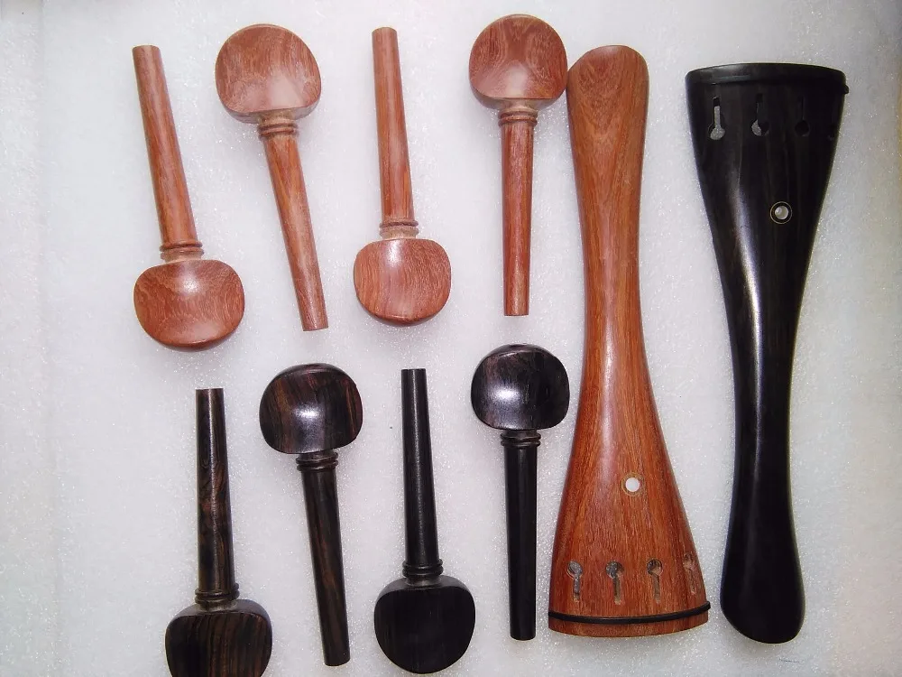 

2 Set Cello Parts 4/4 one set rose wood and one set Ebony Cello tail piece and cello pegs