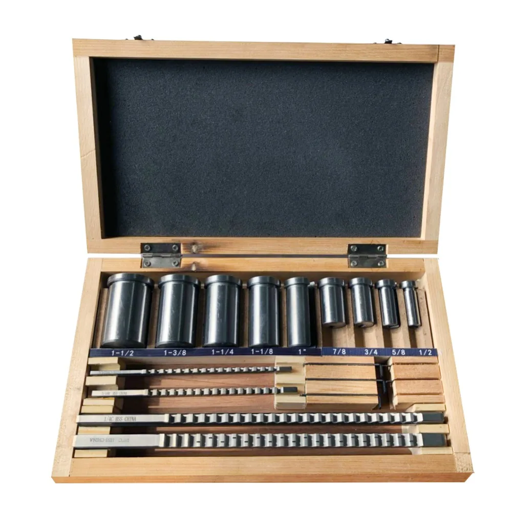 

18pcs HSS Metric Keyway Broach Set Bushing Shim Kit Metric Syste For CNC Router Machine Cutting Broaching High Speed Steel Tools