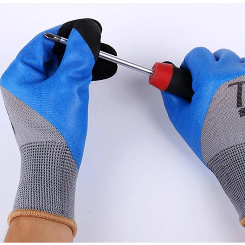 12 Pairs Working Gloves Men Coated Gloves Breathable Wear-resistant Protective Gloves for Welding Construction Repairman's Glove