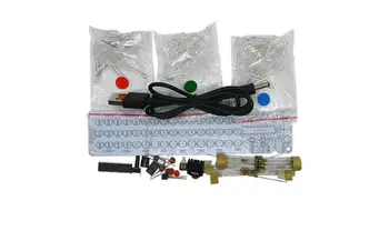 

DIY kits Music Audio Spectrum indicator Amplifier Board Voice control Level indicator VU Meter 16*3 color display With Case