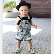 Летняя одежда для маленьких мальчиков, штаны, комбинезон для младенцев, детские джинсовые комбинезоны, джинсовые шорты для мальчиков, джинсовый комбинезон