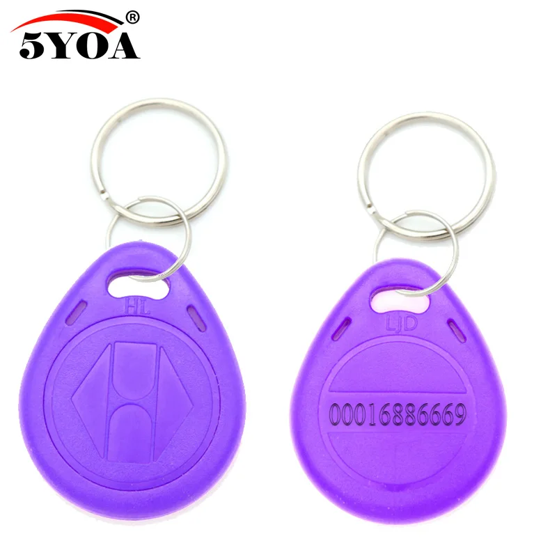 Фиолетовый 100 шт. RFID брелок для ключей 125 кГц ID брелок TK4100 EM4100 контроль доступа время посещаемости брелок маркер кольцо - Цвет: Фиолетовый