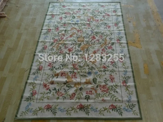 

Hand-woven Wool Carpet With Needle Point Design Antique Needlepoint Throw Woven Cushion Cover Rectangular Wool Rug Carpet