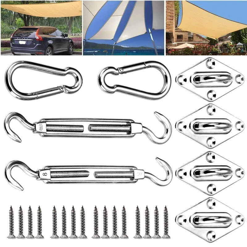 

Stainless steel diamond door buckle flower basket screw spring hook awning shade sail shade net accessories