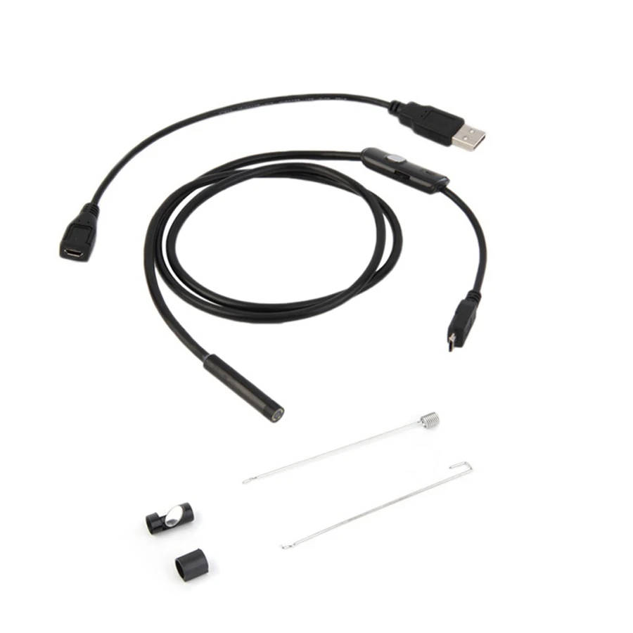 Андроид эндоскоп Камера 5.5 мм 1 м 2 3.5 USB endoscopio HD Android инспекция труб змея IP67 OTG