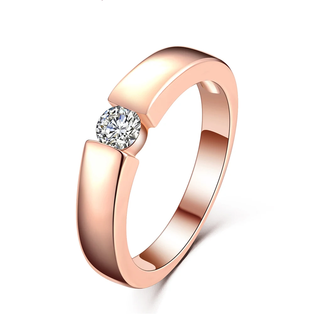 DAN'S ELEMENT Сердца и стрелы кубический цирконий обручальное кольцо розовое золото