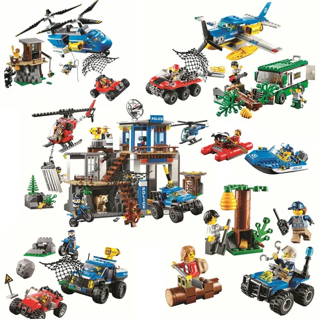 New City Police The Mountain Police Headquarters Building Blocks Diy Bricks Toys Best Gift Compatible With Lego Citys 60174