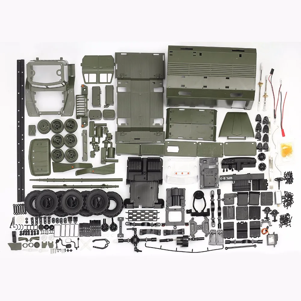 

WPL B36 Military RC Truck KIT 1:16 Ural DIY Set 2.4G 6WD Rock Crawler Command Communication Vehicle Christmas Gift Toys For Boys