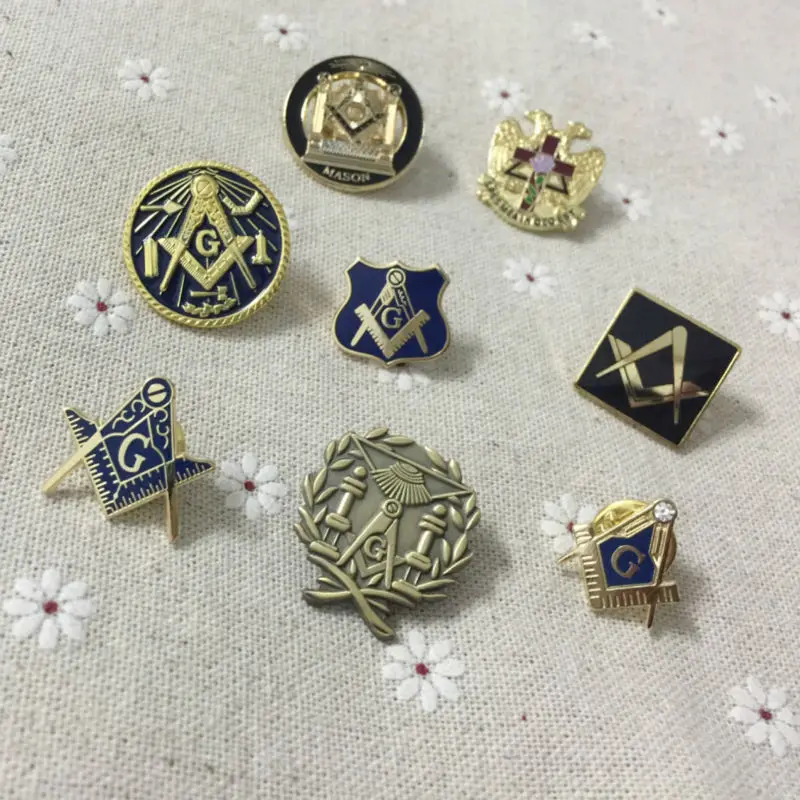 8pcs/set Different Masonic Lapel Pin and Badges Free Masons Pins Lodge