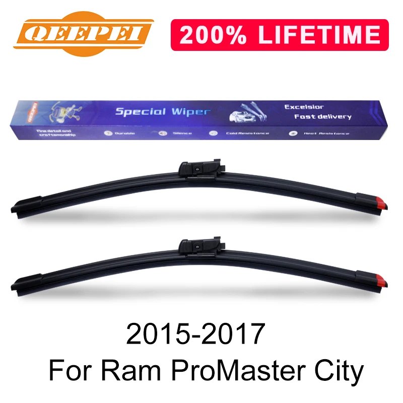 QEEPEI Замена стеклоочистителя для Ram ProMaster City 2015-2017 силиконовая Резина лобовое