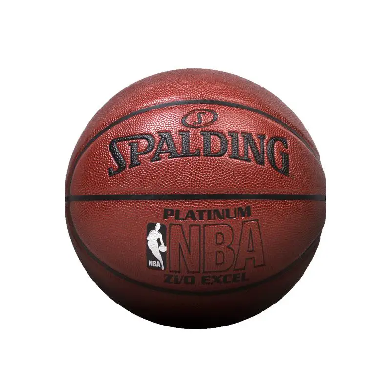Настоящий логотип Spalding Nba, Платиновый баскетбольный мяч для помещений, Официальный Размер 7, полиуретановый материал, мужской тренировочный мяч для матча, 74-605y - Цвет: 74-605Y
