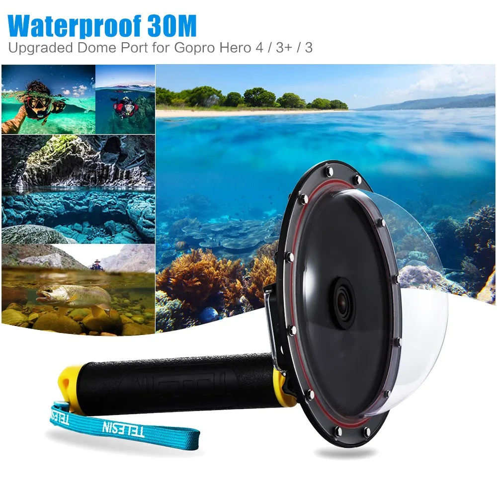 

6 Inch 30M Waterproof Lens Dome Port with Shutter Trigger Anti-fog Insert for GoPro Hero4/3 /3 Underwater Photography