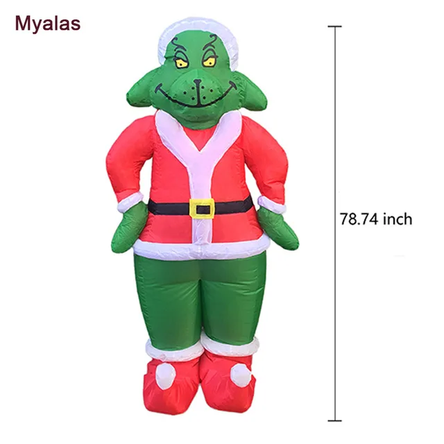 airblown inflatable 7 ft tall santa grinch costume for adults how funny christmas inflatable