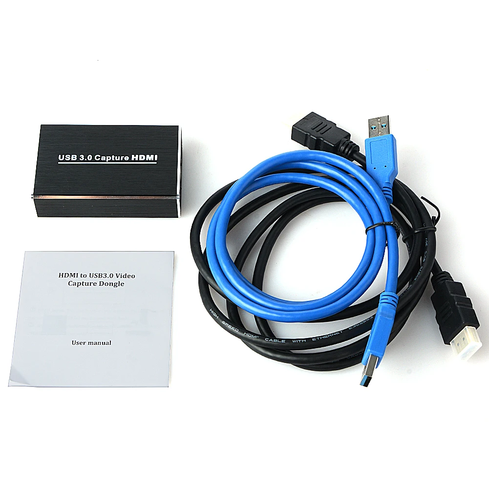 

High-Definition HDMI Video Capture with USB3.0 Dongle 1080P 60FPS Drive-Free Capture Card Box for Windows Linux Os X System