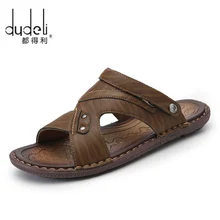 DUDELI fish/дышащие летние мужские кожаные сандалии-шлепанцы; Роскошные брендовые классические мужские итальянские дизайнерские сандалии