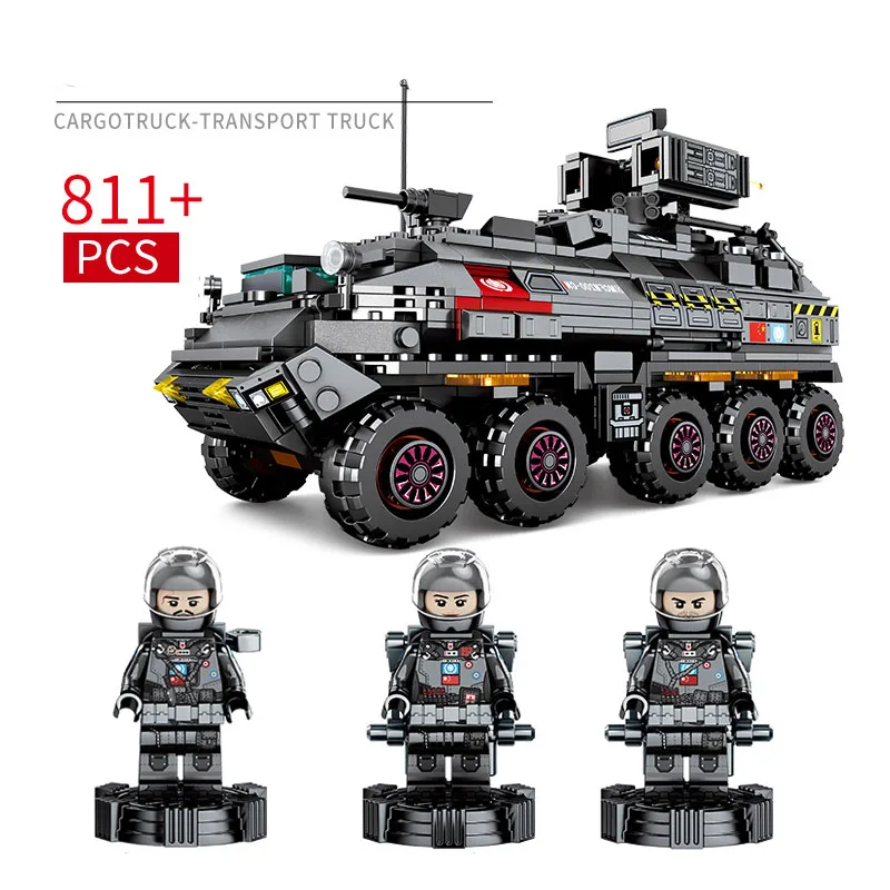 

New World War II Military series All Terrains-Armoured armoured personnel carrier Model Building Blocks Toy For Children Gifts