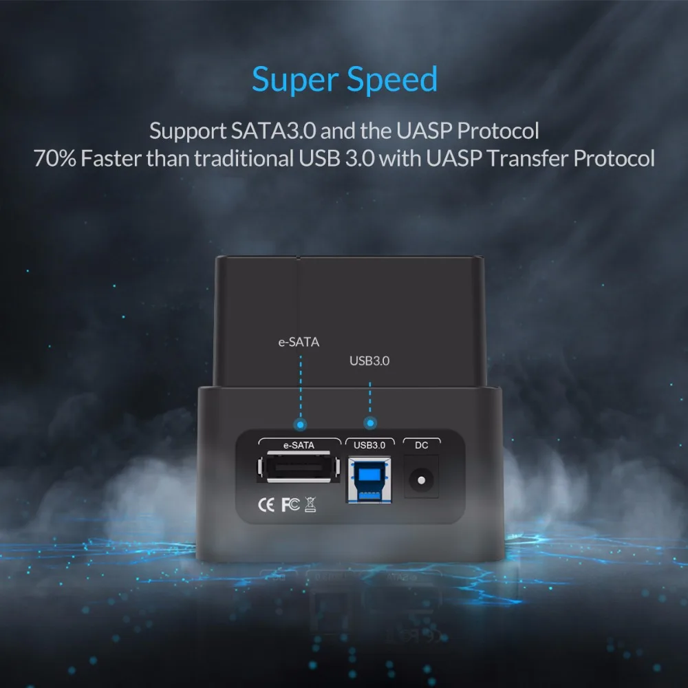 Внешний жесткий диск ORICO 6618SUS3 2 5 и 3 дюйма SATA2.0 USB3.0 eSATA док станция с адаптером