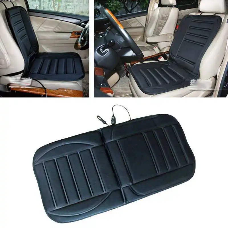 12V Car Heated Seat Cushion Hot Cover Mat Heat Heating Warmer Pad Black