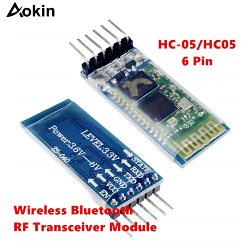 Aokin HC-05 6-контактный переходник с внутренней Беспроводной Bluetooth радиочастотный приемопередатчик модуль для Arduino BT серийный сквозной модуль HC05 Беспроводной серийный HC05