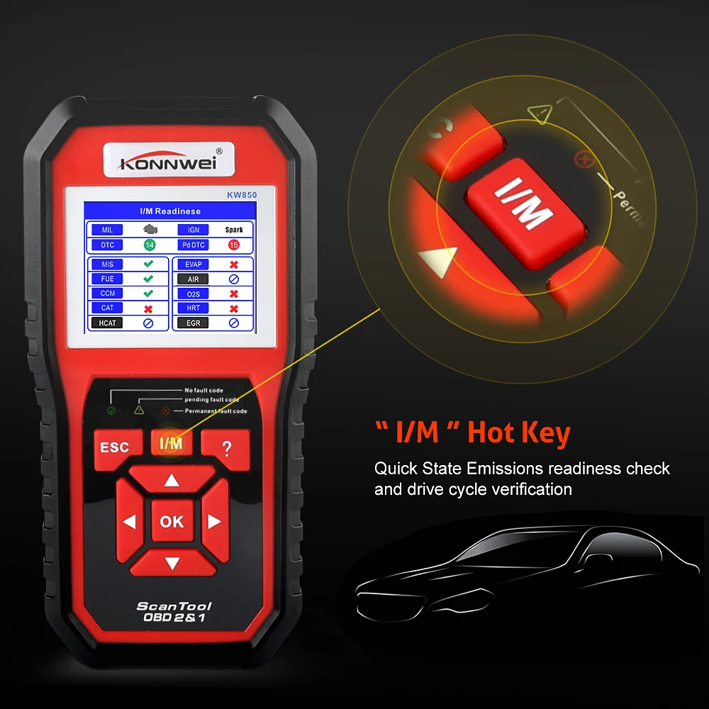 KONNWEI KW850 OBDII Автомобильный инструмент OBD2 нескольких языков товара Reader Сканер