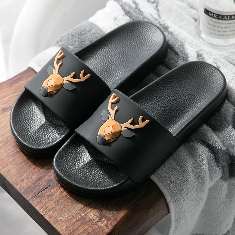 Summer women slippers Cute Deer Sofe PVC indoor Slippers for Parent-child Non-slip kids indoor shoes Summer women slippers Cute Deer Sofe PVC indoor Slippers for Parent-child Non-slip kids indoor shoes