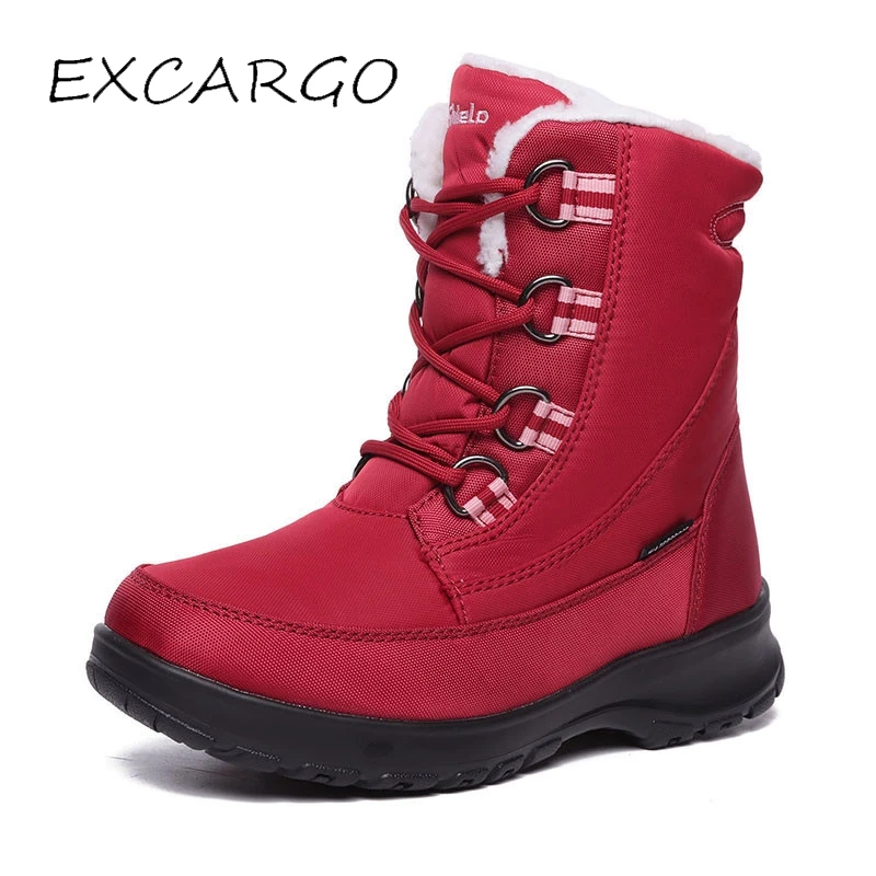 EXCARGO Winter Ourdoor Snow Boots Woman Anti Slip 2018 Winter New Velvet Warm Female Fashion Shoes Waterproof Snow Boots Woman EXCARGO Winter Ourdoor Snow Boots Woman Anti Slip 2018 Winter New Velvet Warm Female Fashion Shoes Waterproof Snow Boots Woman