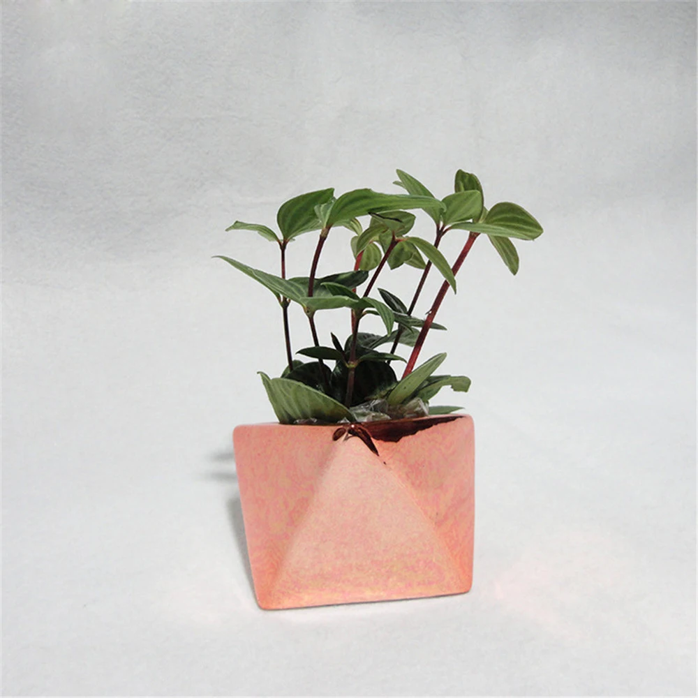 

Nordic Rose Gold Ceramics Storage Jar Tank Scandinavian Plated Style Sundries Organizer Flower Vase Desk Storage Tin for Home
