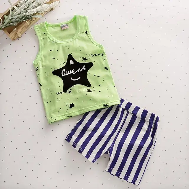 Newborn Summer baby boys clothes set New Star Shirts Shorts Cotton for Kids 5