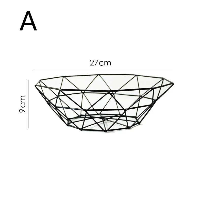 Фруктовые закуски корзинка для конфет Desktop Спальня Кухня корзина с фруктами украшения Европейский металлический полые черные корзина для хранения wx11301727