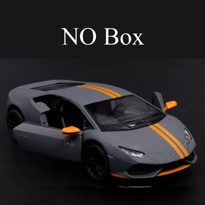 Kinsmart, 1:36, Huracan, LP610-4, AV10, спортивный автомобиль, литая под давлением, модель автомобиля, игрушка с откидной спинкой для детей, подарки, коллекция игрушек - Цвет: Gray(no box)