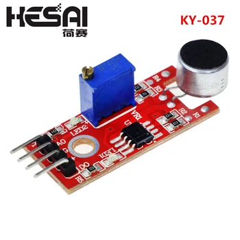 

KY-037 New 4pin Voice Sound Detection Sensor Module Microphone Transmitter Smart Robot Car for arduino DIY Kit