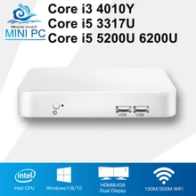 Mini Computer Core i5 3317U i3 4010Y Windows 10 Linux CPU i5 5200U 6200U Mini PC Office Computer Nettop 8GB RAM HDMI Gaming PC
