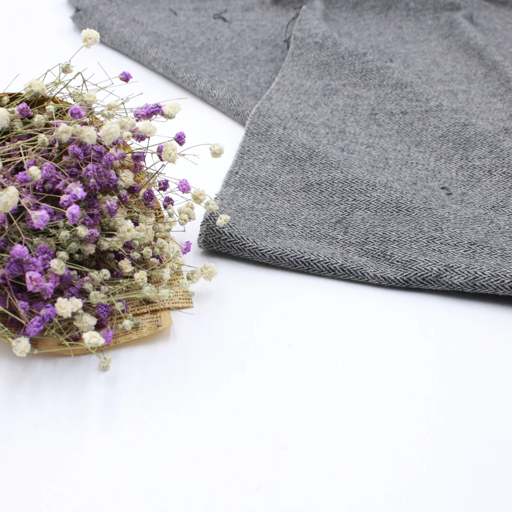 

YLSX Woollen Cloth Four-color Herringbone Positioning Fabric Autumn Winter Suit Woollen Skirt Clothing Cloth Wool Fabric