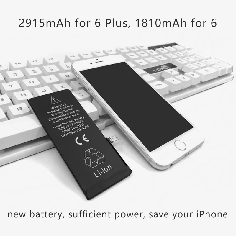 VVTVINC мобильного телефона Батарея 1810 mAh 2915 mAh для iPhone 6 6plus замена внутренней батареи же Ёмкость литиевых инструмент с аккумуляторным источником питания