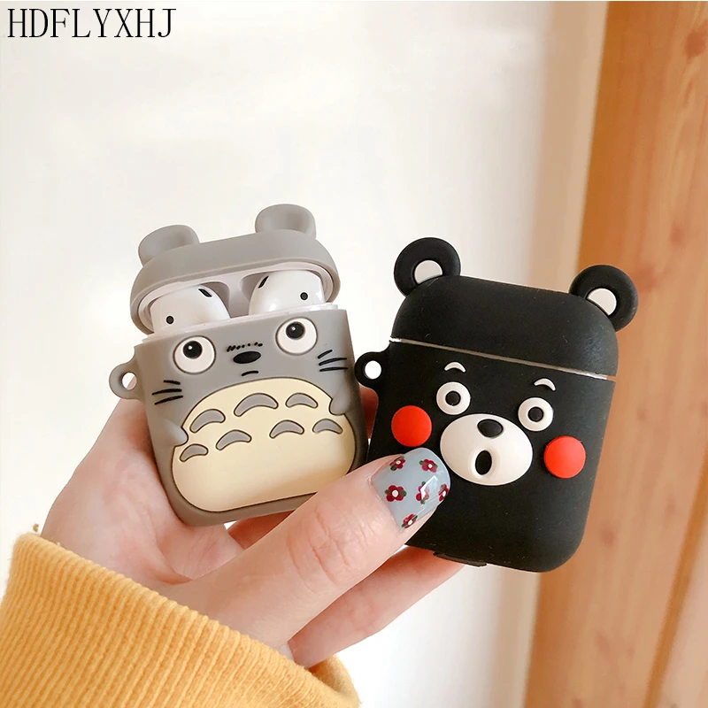 HDFLYXHJ мягкий чехол с мультяшными животными для Airpods милым 3D медведем Тоторо