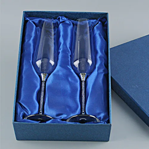 2pcs With Gift Box Oh Trend Рождественский стол Кубок для шампанского Свадебные бокалы для вина шампанского флейты хрустальные праздничные Вечеринки Питьевая Посуда - Цвет: 2pcs With Gift Box