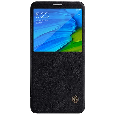 Nillkin Qin PU Флип кожаный чехол Smart Dormancy кожаный чехол для Xiaomi redmi Note 8/Note 8 Pro/Note 7/7 S/7 Pro/Note 5/6 Pro - Цвет: Black