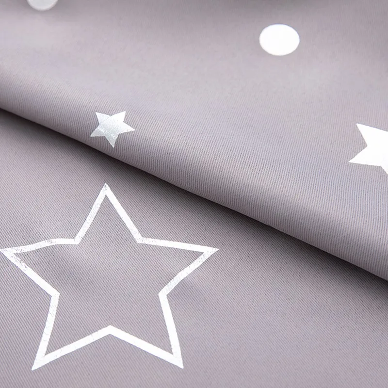 Shiny Pink Star Moon White Sheer Tulle Window Curtains For Living Room Bedroom Modern curtain cloth for Kid Room S007&20 - Цвет: grey cloth