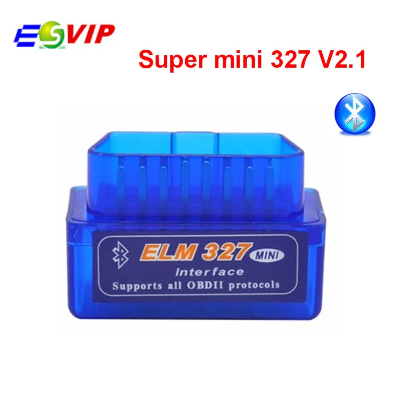 100 шт DHL Супер Мини ELM 327 Bluetooth V2.1 OBD2 сканер ELM327 OBD 2 автомобиля диагностический Интерфейс Mini bluetooth elm327 - Цвет: Синий