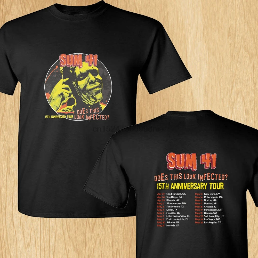 

Sum41 15th Anniversary north american tour 2018 black tee shirt S-3XL