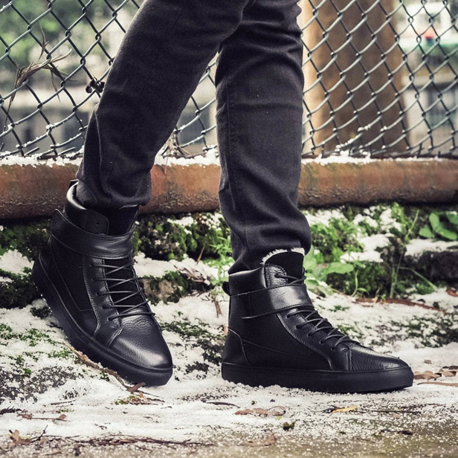 Черные кожаные ботинки; мужская повседневная обувь; большие размеры 38-48; сезон осень-зима; 2 стиля; ботильоны; модная мужская обувь