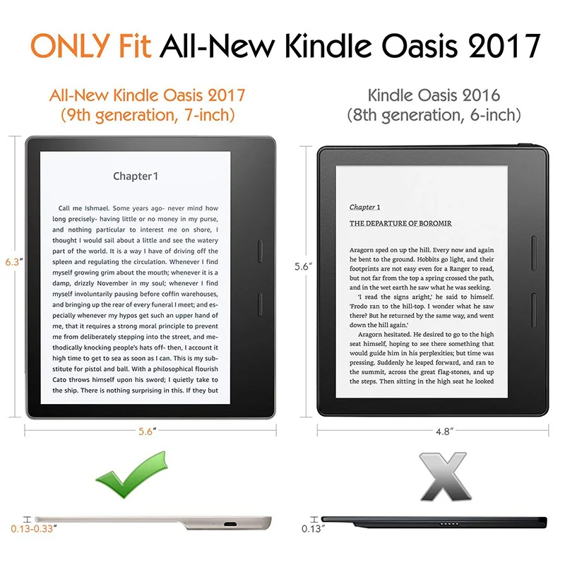 Чехол BOZHUORUI для Kindle Oasis ereader (только 9 го поколения 2017 выпуска) легкий умный чехол с