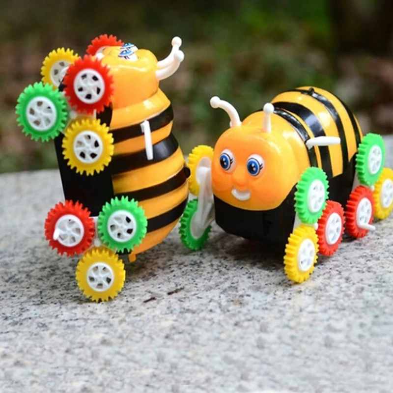 

Baby toys Cute Funny Gifts Electric Colorful Cartoon 12 wheels Bee 360 Degree Tumbling Car Model Toy Car for Kids