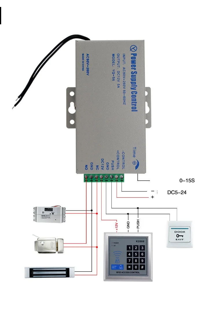 RFID автономный считыватель отпечатков пальцев для контроля доступа, биометрический контроль доступа, Открыватель двери с 12 В 5A питанием