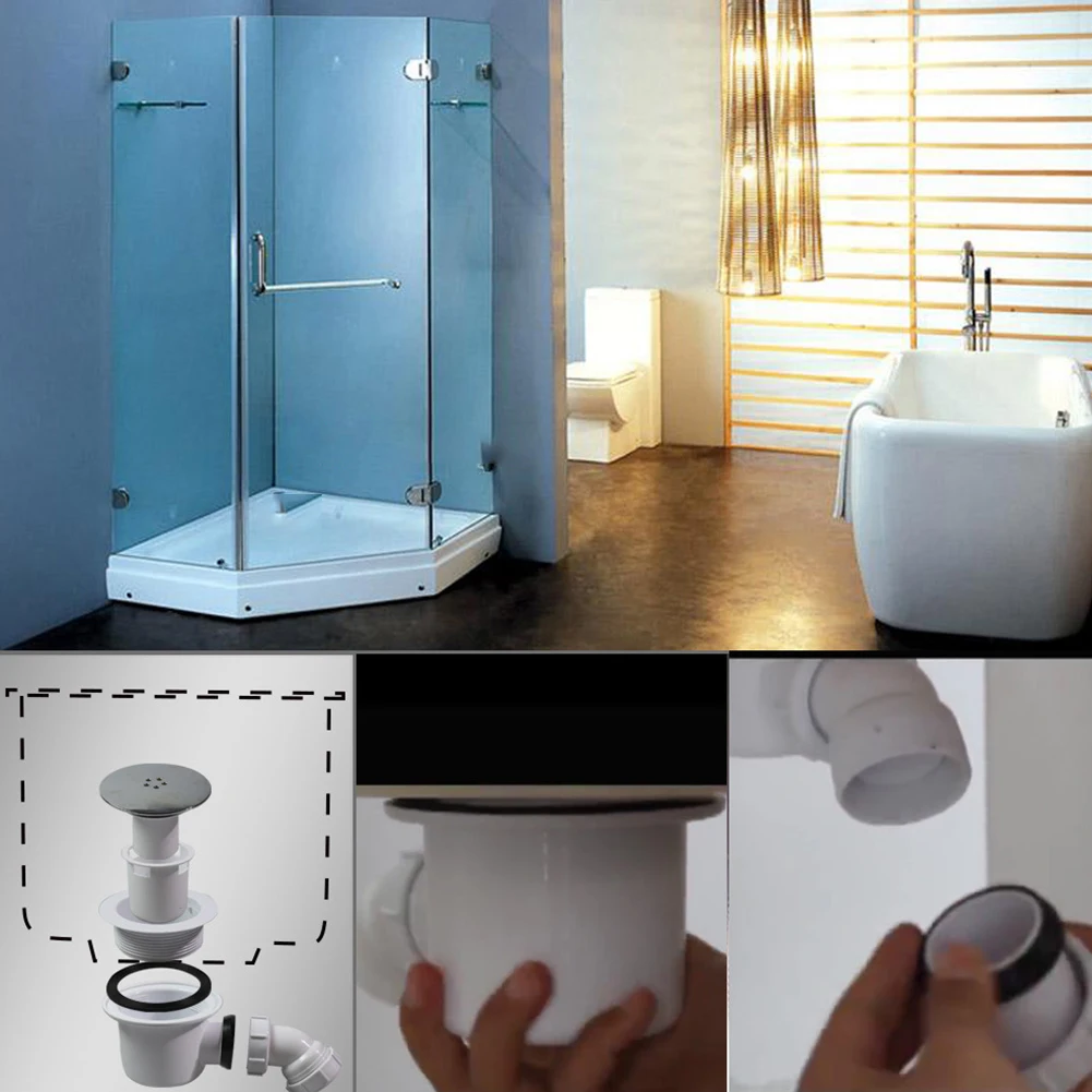 

Basin Home Easy Install Fast Flow Bathroom Sink White Durable Trap Drain Accessories Chrome Top Replacement Shower Tray Waste