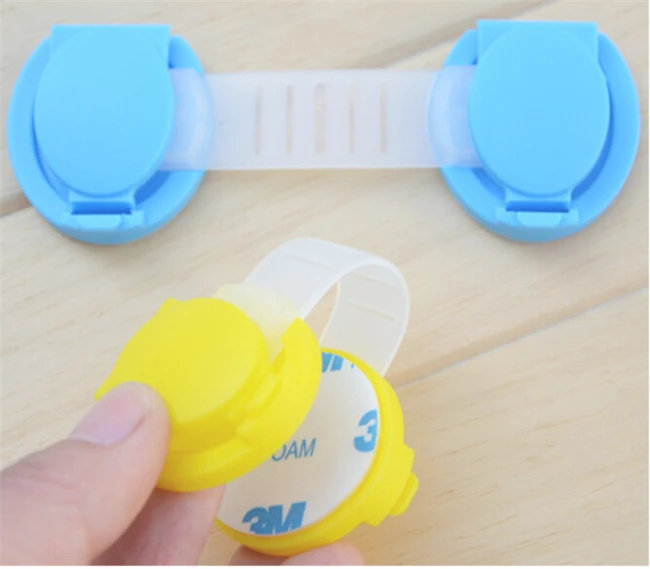 

10PCS /LOT 10CM Blue Yellow Cute Bendy Door Drawer Safety Lock For Child Kids Baby Safety Lock WL32-1