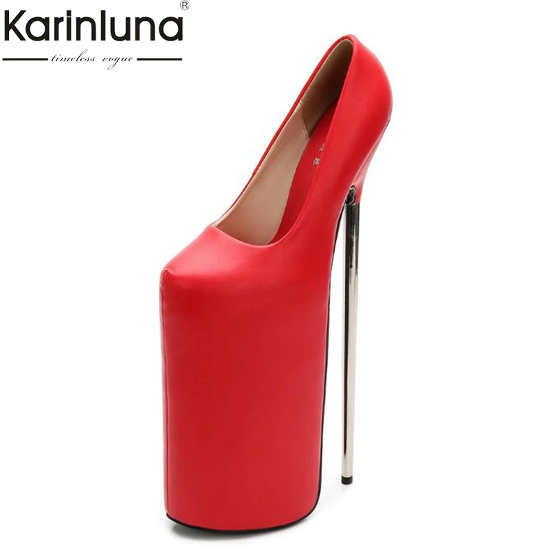 

Karinluna Plus Size 36-46 Top Quality Nightclub Super Thin High Heels Platform Shoes Woman Party Prom Sexy Women Shoes Pumps