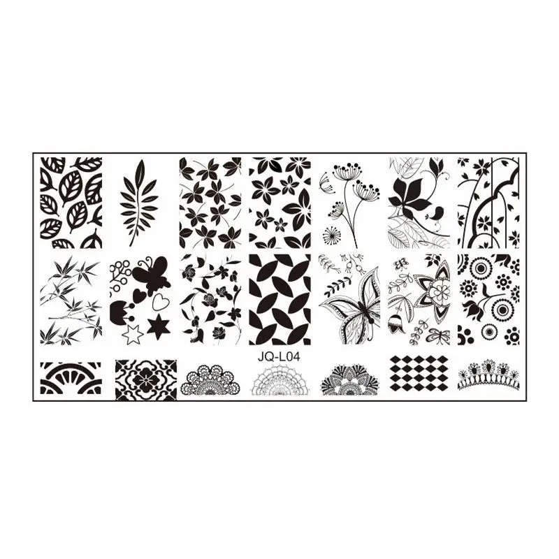 

1Pcs Leaves Design Stainless Steel Nail Polish Stamping Plates Pattern Stencils For Nails Art Template Tools JH124