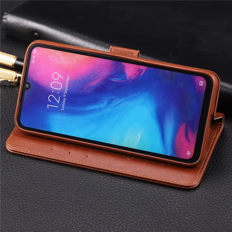 Чехол книжка для Xiaomi Redmi Note 7 мягкий чехол бумажник из искусственной кожи и ТПУ